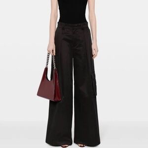 NWT $375 Cynthia Rowley Black Wide-Leg Pants